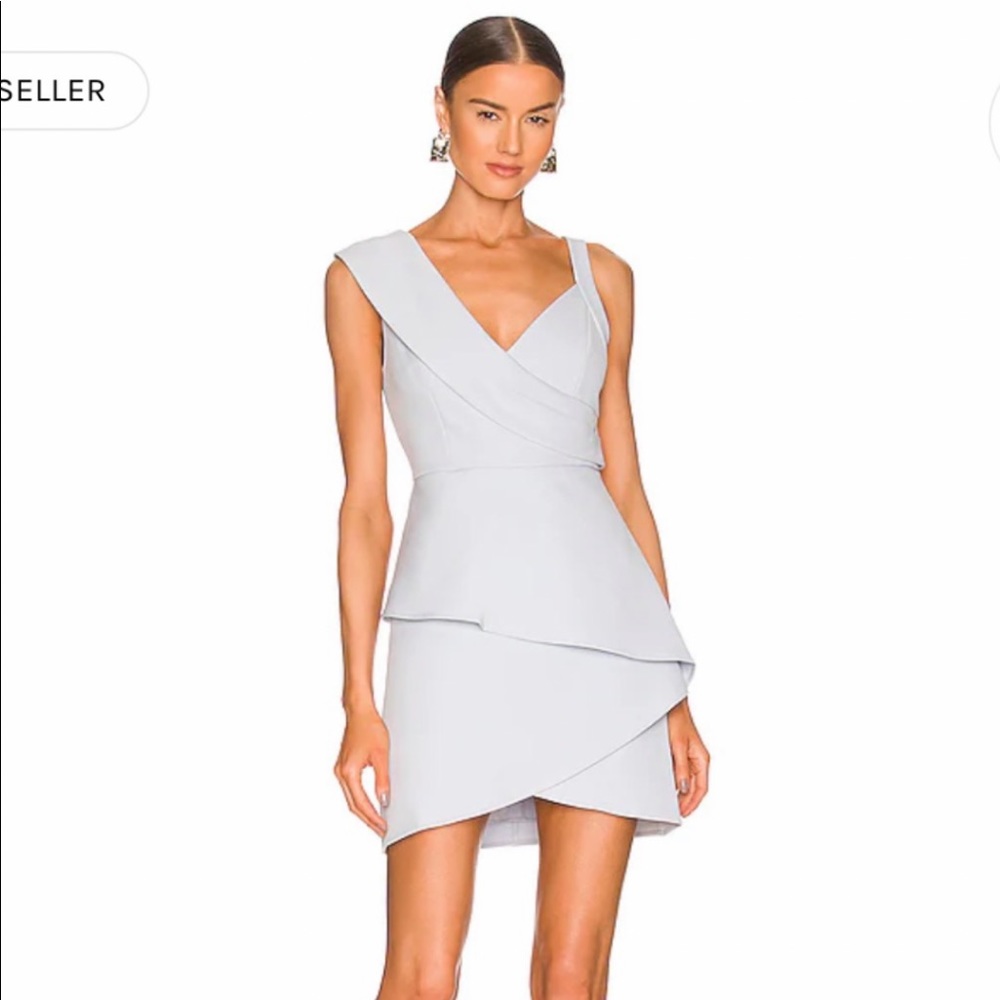 BCBGMAXAZRIA Tiered Mini Dress in Xenon Blue